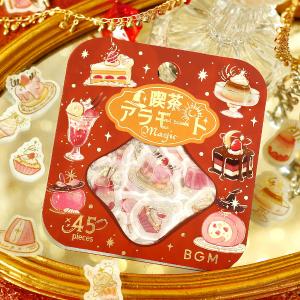 BGM 箔押し「今日もカフェ・純喫茶」45枚入 フレークシール / レトロ