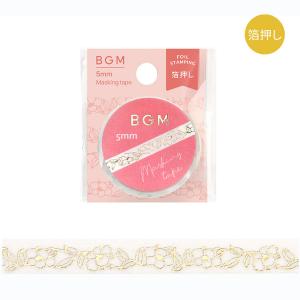 BGM 箔押し 「ナイフ・フォーク」 5mm マスキングテープ / 細い マステ