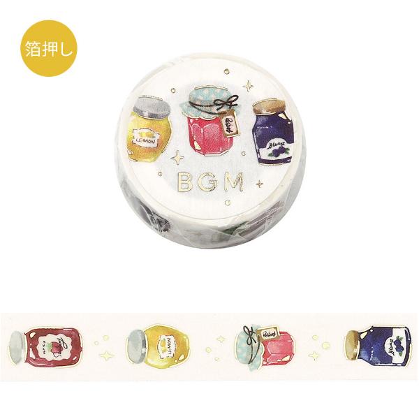 BGM 箔押し「ライフ・フルーツジャム」 15mm マスキングテープ / ジャム マステ 手帳 デコ