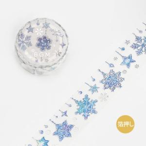 BGM 箔押し SP 「冬・雪の結晶」 20mm マスキングテープ