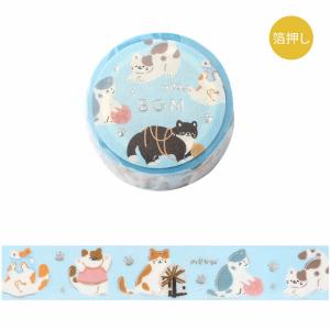 キラキラ クリアテープ White clover 20mm / クローバー 箔押し 透明