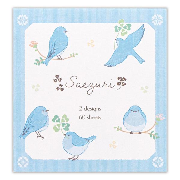 さえずり メモ ムジルリツグミ 60枚入 / 2柄 可愛い スクエアメモ 小鳥 Saezuri エヌ...