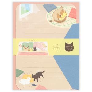 にゃんとも レターセット ねんね / 猫 ネコ 定形郵便 便箋 封筒付き レタセ エヌビー社