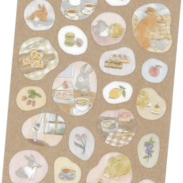 クワイエットライフ ステッカー rabbit / ウサギ トレペ素材 箔押し シール デコ マインド...