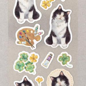 VILLE et Minou シール ポール / 可愛い ノルウェージャン 猫 ネコ ねこ 金箔押し エヌビー社