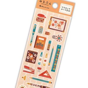 ゆるぶん レトロお花文具 シール / バンビ マステ素材 日記 手帳 デコ エヌビー社