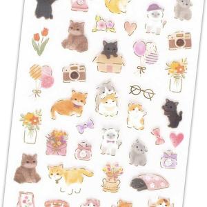 平成レトロ キュートガール 猫 ねこ うさぎ シール ラメ入り 当時物 平成レトロ キュートガール 猫 ねこ うさぎ シール ラメ入り