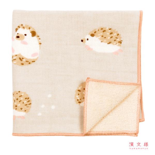 和たおる セミウォッシュ 和み ハリネズミ / 綿100% ハンドタオル ギフト 濱文様 日本製