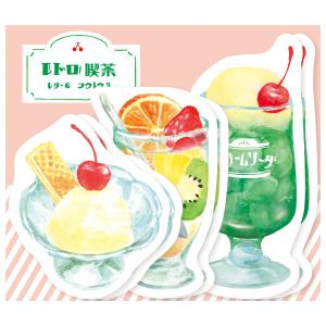 ミニレターセット レトロ喫茶 / 夏柄 スイーツ ダイカット 便箋 封筒付き 古川紙工