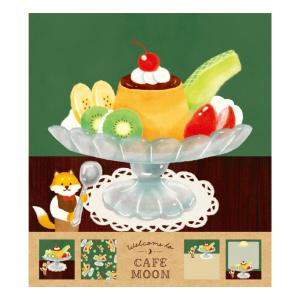 cafe moon プリンアラモード メモパッド 100枚入/キツネ 4柄 スクエアメモ 古川紙工の商品画像