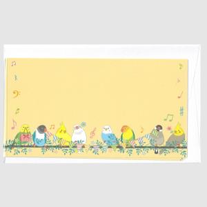 封筒付き ギフトカード 小鳥 4枚入 / インコ 文鳥 メッセージカード