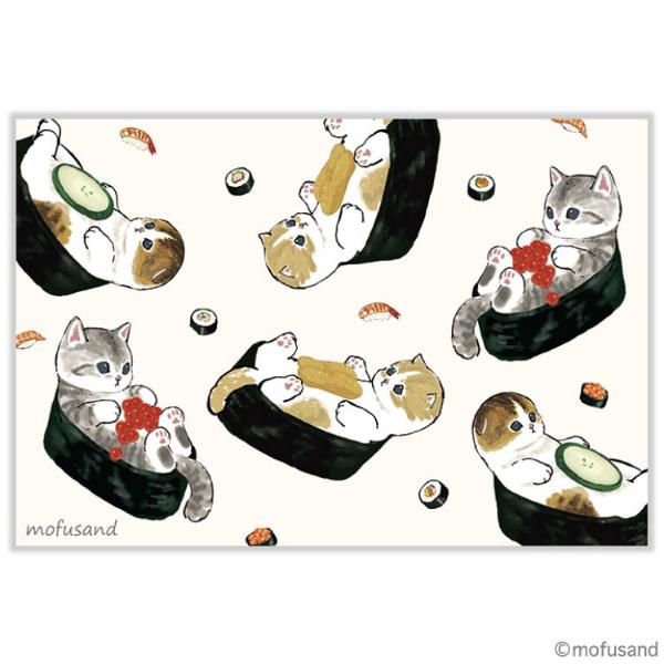 mofusand ポストカード すし K02-PX-162 / ハガキ モフサンド 猫 ネコ ぢゅの