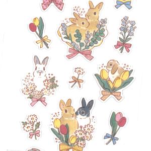 もりやましなこ うさぎと野花 OTEGARU MEMO 50枚入 / 5柄 メモ パピア