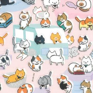 プチマークシール ネコ / 可愛い 猫 金箔押し加工 スケジュール帳 日記 デコ Petit Mark Seal カミオジャパン