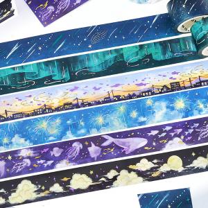 キラキラ Beach 15mm マスキングテープ / 海岸 砂浜 夏柄 波 ワールド