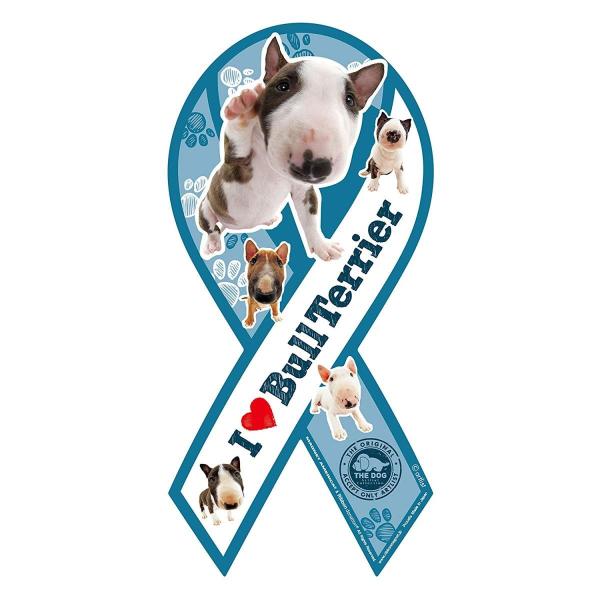 リボンマグネット 犬 THE DOG ブルテリア / 車 ステッカー 磁石 カー用品 盲導犬 支援グ...
