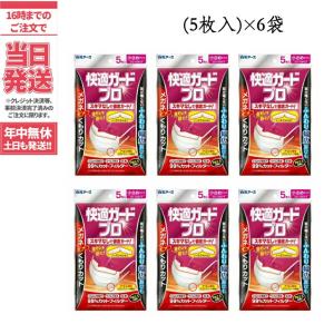 【6袋セット】白元アース 快適ガードプロ プリーツタイプ 小さめサイズ５枚入×6袋　30枚不織布マスク メガネのくもりカット まとめ買い 送料無料