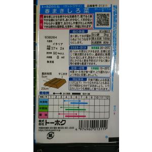 3袋以上でクーポン割引 春まき しろ菜 サント...の詳細画像1