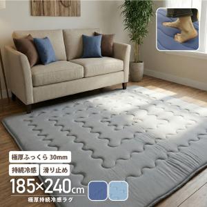 西川（nishikawa） 昭和西川 極厚 冷感ラグ サイズ約180×200cm グレー