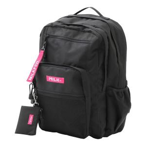 リュック ミルクフェド MILKFED 大容量 バックパック 通学 W ZIP BACKPACK BAR 通勤 レディース ブラック 黒 ピンク pc