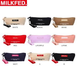 筆箱 ペンケース 最安 ミルクフェド MILKFED EMBROIDERED BAR PENCIL CASE 103211054026 大容量 黒 おしゃれ