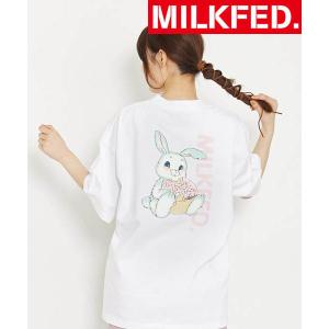 tシャツ Tシャツ ティシャツ ミルクフェド MILKFED WIDE SS TEE BUNNY 103222011030 レディース ティーシャツ うさぎ ラビット｜ariel