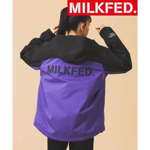 マウンテンパーカー ミルクフェド MILKFED BACK LOGO BICOLOR MOUNTAIN PARKA レディース 黒 ブラック ジャケット