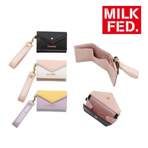 財布 レディース ミルクフェド MILKFED HEART STUDS TRI-FOLD WALLET 103224054010 三つ折り ウォレット