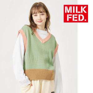 ベスト ミルクフェド MILKFED  PANELED KNIT VEST 103233015005 レディース トップス ニット 紫 ベージュ 緑｜ariel