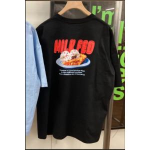 tシャツ Tシャツ ミルクフェド MILKFED DELICIOUS PIE WIDE SS TEE レディース ブランド 黒 ブラック