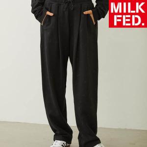 パンツ レディース ミルクフェド MILKFED EMBROIDERY TUCK SWEAT PANTS レディース スウェット ブラック 黒 スウェットパンツ