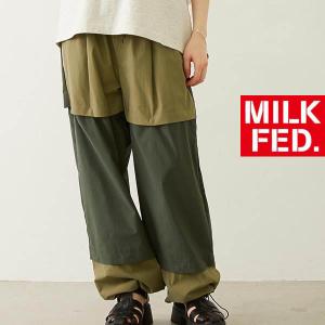 パンツ レディース ミルクフェド MILKFED BICOLOR PANTS レディース ブラック 黒 ハーフパンツ