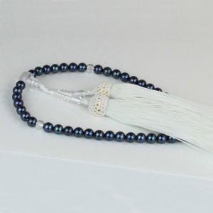 アコヤ本真珠 数珠 御念珠 伊勢志摩産 6-6.5mm 紫房 女性用 レディース