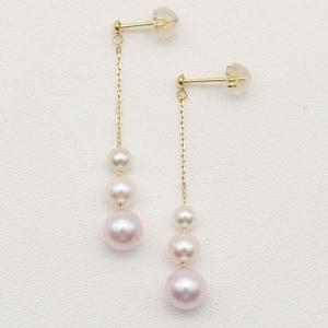真珠 パール ピアス あこや真珠 パールピアス ロング デザイン