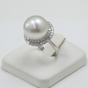 黒蝶真珠 パール 指輪 リング 10mm-11mmブラックカラー ブラックパール