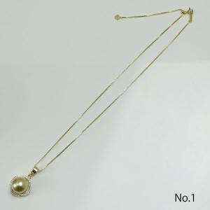真珠 パール ネックレス 一粒 南洋白蝶真珠 12mm ナチュラルゴールド