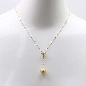 南洋白蝶真珠パールペンダントトップ　9mm　ナチュラルゴールドカラー　K18製 真珠 パール ネックレス 一粒 南洋白蝶真珠 12mm ナチュラルゴールド
