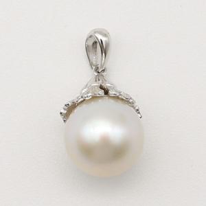 真珠 パール ネックレス 一粒 南洋白蝶真珠 12mm ナチュラルゴールド