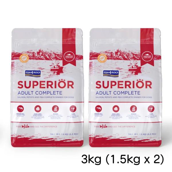 フィッシュ4　FISH4DOGS スーペリアシリーズ アダルト 3kg  4562244180420...