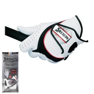 値下げ品 ダンロップ SRIXON スリクソン メンズ 天然皮革×合成皮革 3Dフィット ゴルフグローブ GGG-S003 WH ホワイト 有賀園ゴルフ