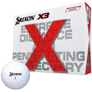 値下げ品 ダンロップ スリクソン SRIXON X3 エックススリー ゴルフボール 1ダース 12球入り ホワイト 2022年モデル 有賀園 ゴルフ