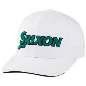 ダンロップ SRIXON スリクソン メンズ ツアープロモデル キャップ SMH3130X ホワイトグリーン ゴルフウェア 2023年モデル 有賀園 ゴルフ｜arigaen