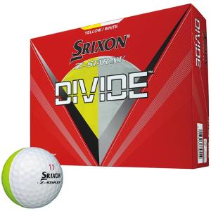 2023年モデル ダンロップ スリクソン SRIXON Z-STAR XV DIVIDE ゼットスター ディバイド ゴルフボール 1ダース 12球入り イエロー/ホワイト 有賀園 ゴルフ