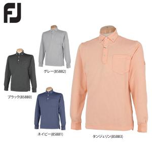 フットジョイ メンズ 長袖 ボタンダウン ポロシャツ FJ-F18-S10 [2018年モデル] ゴルフウェア [秋冬モデル 64％OFF] 特価　［有賀園ゴルフ］