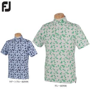 値下げ品 フットジョイ メンズ スクリブルプリント ボーダー柄 ストレッチ 半袖 ポロシャツ FJ-S21-S05 2021年モデル ゴルフウェア 春夏モデル 59％OFF 有賀園