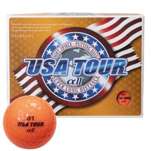新作 2022年モデル 朝日ゴルフ USA TOUR αII ゴルフボール 1ダース 12球入り オレンジ OR 有賀園