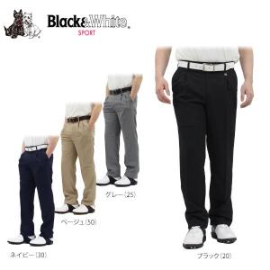 [0514無]ブラック＆ホワイト メンズ ツータック ロングパンツ 5206GS/EA ゴルフウェア [春夏モデル 60％OFF] 特価 [裾上げ対応3]　［有賀園ゴルフ］
