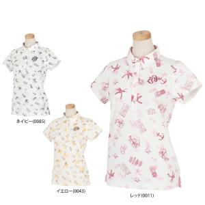 値下げ品 ZOY レディース アロハプリント 総柄 半袖 ポロシャツ 071692015 ゴルフウェ...