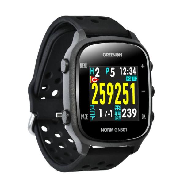 送料無料 グリーンオン ザ・ゴルフウォッチ THE GOLF WATCH GN301　ブラック