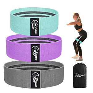 4evershape エクササイズバンド トレーニングバンド ヒップバンド ループバンド レジスタンスバンド 滑り止めロールなし ソフトファブリックバ